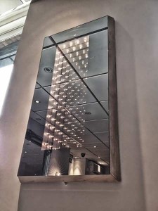 A mirror at Bubba's Restaurant