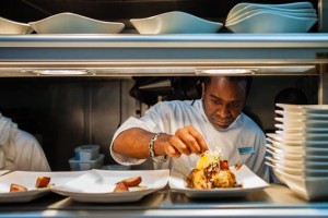 Chef Anthony Cumberbatch in the kitchen