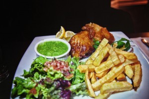 Fish & Chips with Mushy Peas @ The Reach