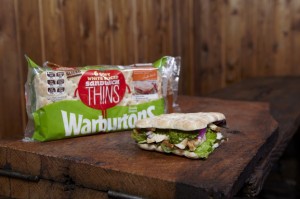 Warburtons Thinwich - chopping board with Thins packet copy