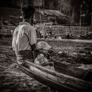 A father and his young son in Myanmar