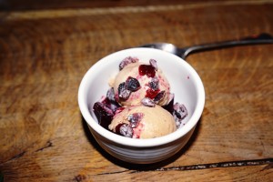 SOURCE Battersea, Ransomes Dock Restaurant London - Croissant Ice Cream, Hibiscus Jelly, Cranberries