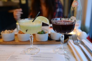 Lettuce Spray- one on the left with our assortment of pre-dinner nibbles